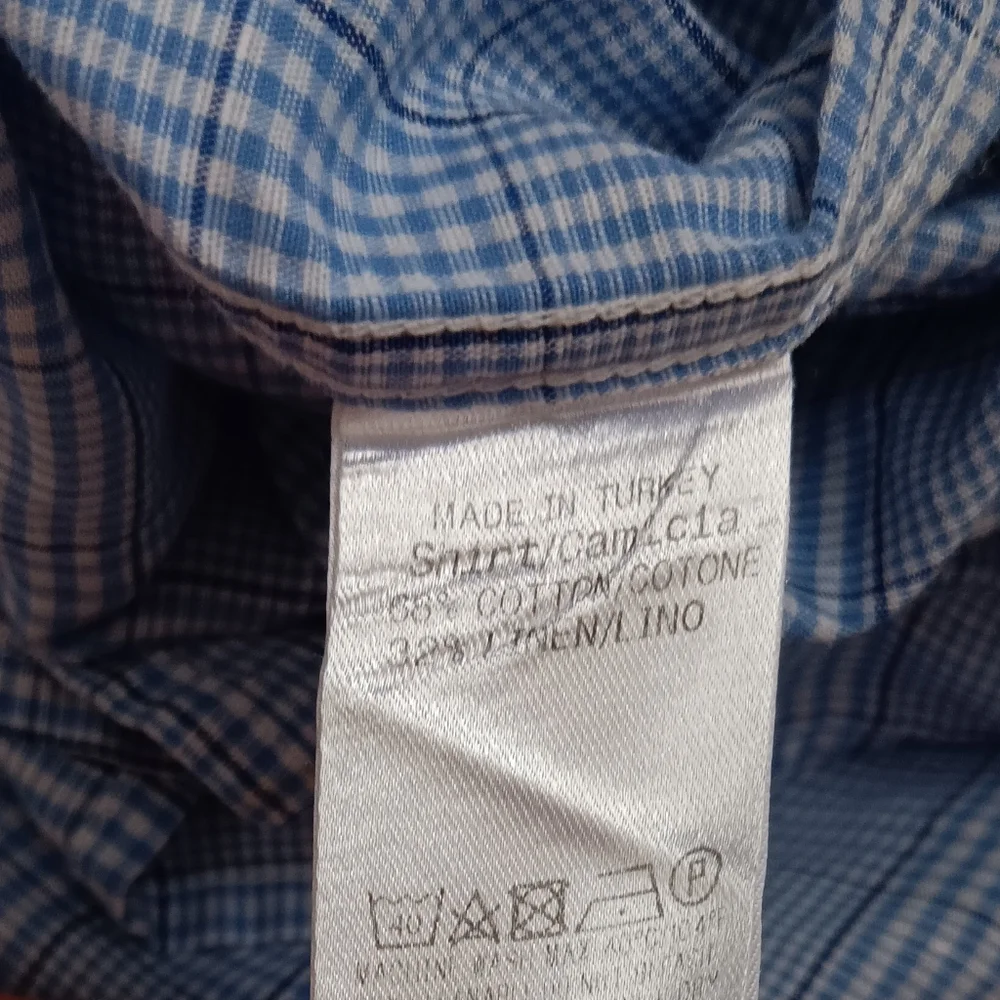 Ermenegildo Zegna Blue Stripe Men's Shirt. Medium.